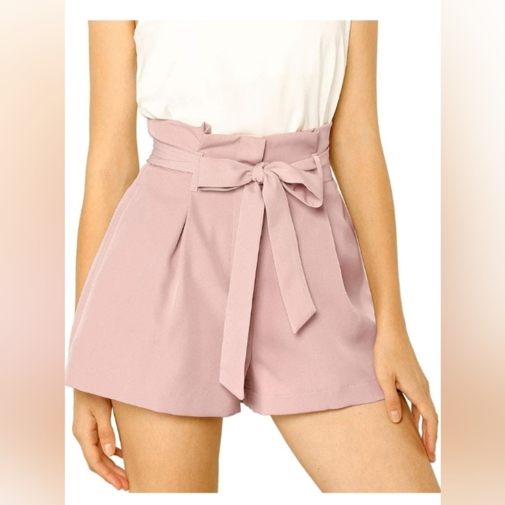 Allegra K Women's Summer Shorts with Pockets Casual 2025 Trendy Bowknot Tie